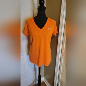 Women's Under Armour Orange Athletic Tee, Size Medium